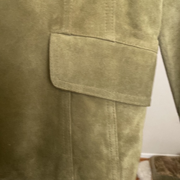 Ann Taylor new no tags suede jacket in celery green sz 14 - Picture 4 of 7